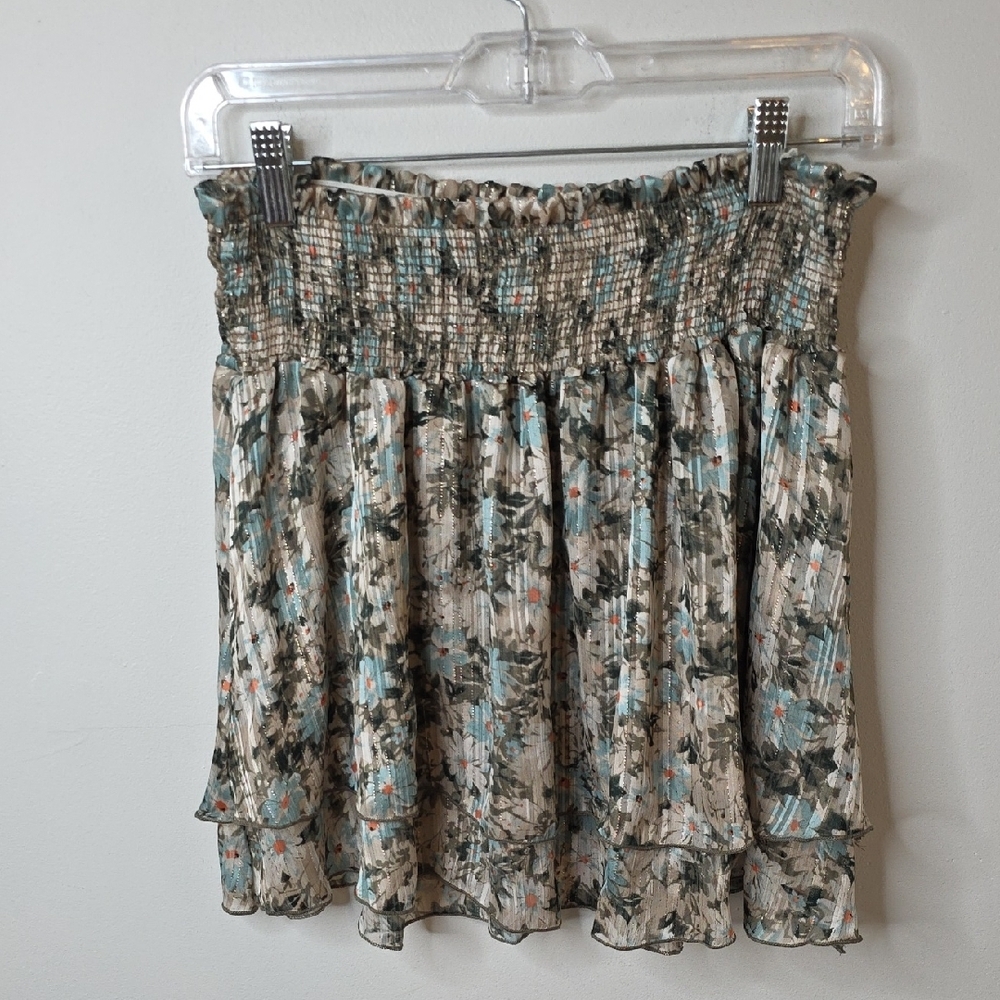 Floral Smocked Women's Skirt Cottage Core Garden Girl  Sz Large
